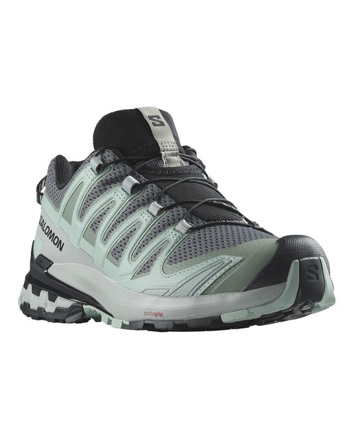Zapatillas de trail running de mujer XA Pro 3D V9 W Salomon - Gris / Verde Gris / Verde-3