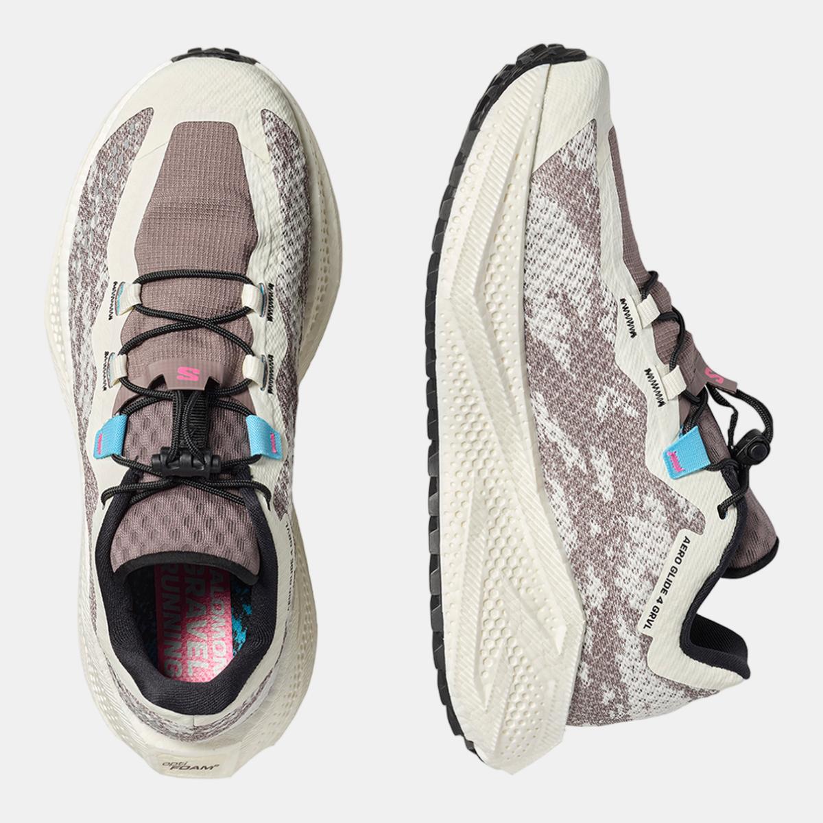 Zapatilla de running para grava para mujer AERO GLIDE 4 GRVL W SALOMON - Blanco / Negro Blanco / Negro-3