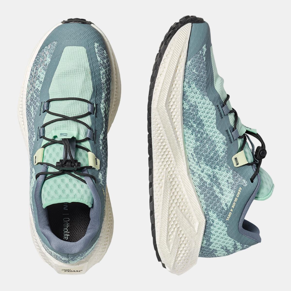 Zapatilla de running para grava para mujer AERO GLIDE 4 GRVL W SALOMON - Azul / Verde Azul / Verde-3