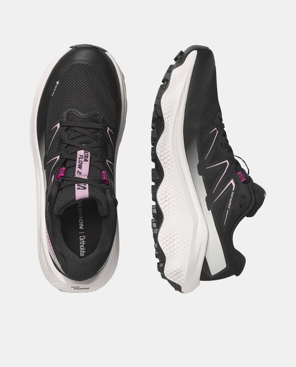 Zapatillas de trail running para mujer ULTRA FLOW 2 GTX W SALOMON - Negro / Rosa Negro / Rosa-2