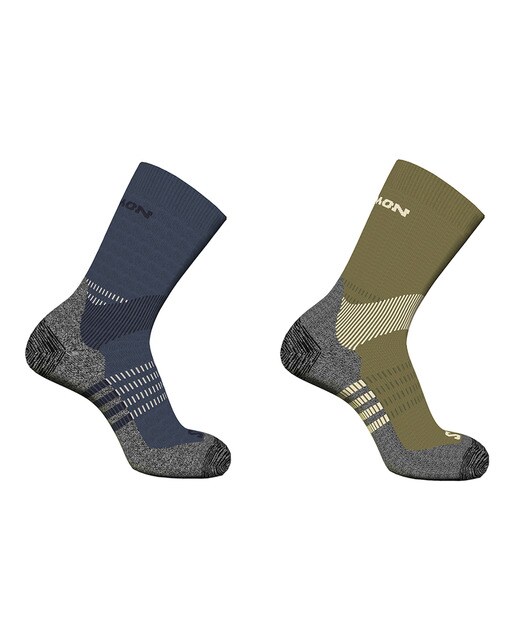 Meias Ar Livre Unissexo X Ultra Access Crew 2-Pack Castanho-1