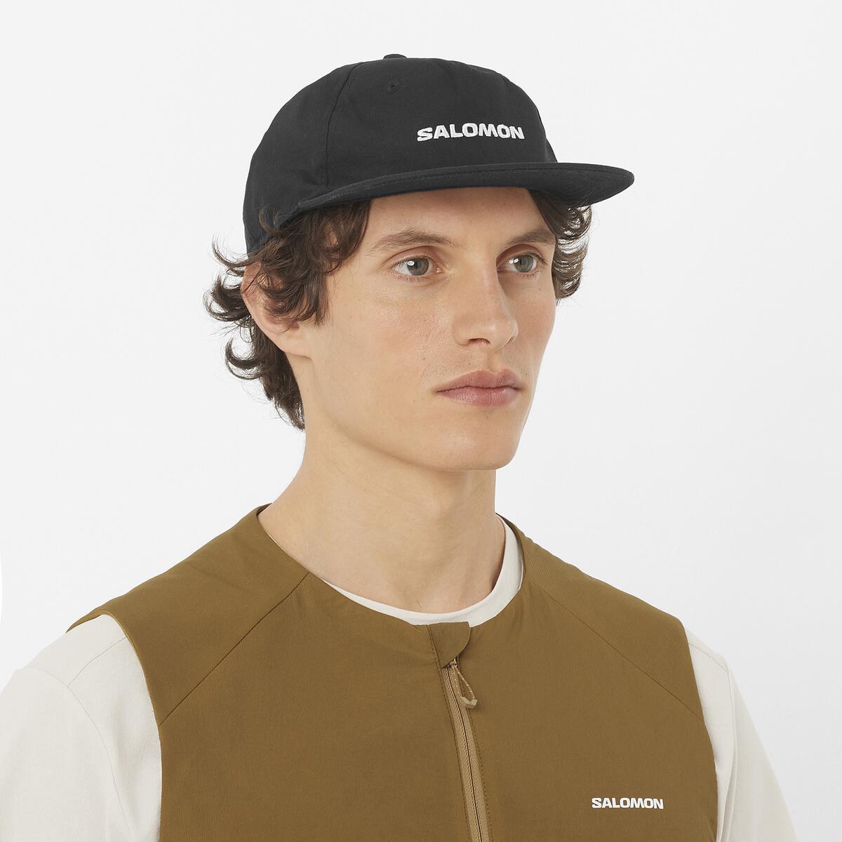 Gorra con visera plana unisex LOGO FLAT CAP SALOMON - Negro Negro-2