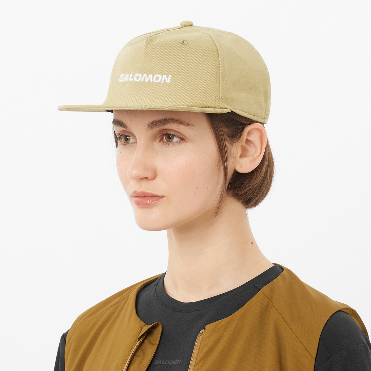 Gorra con visera plana unisex LOGO FLAT CAP SALOMON - Gris Gris-4
