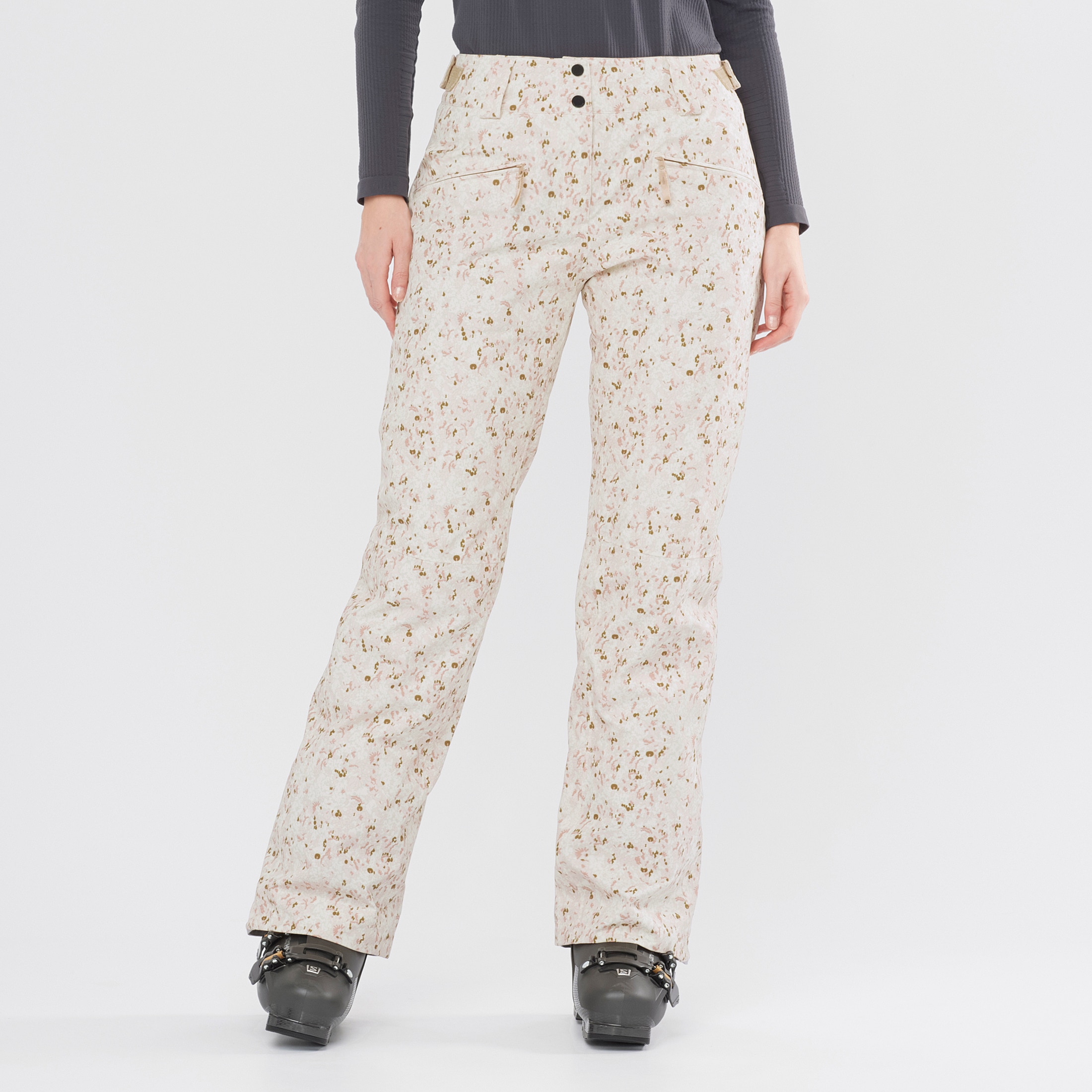 Pantalones para mujer EDGE PANT W SALOMON - Blanco / Marrón Blanco / Marrón-1