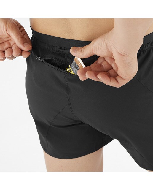 Short de hombre 5"Cross Salomon - Negro Negro-4