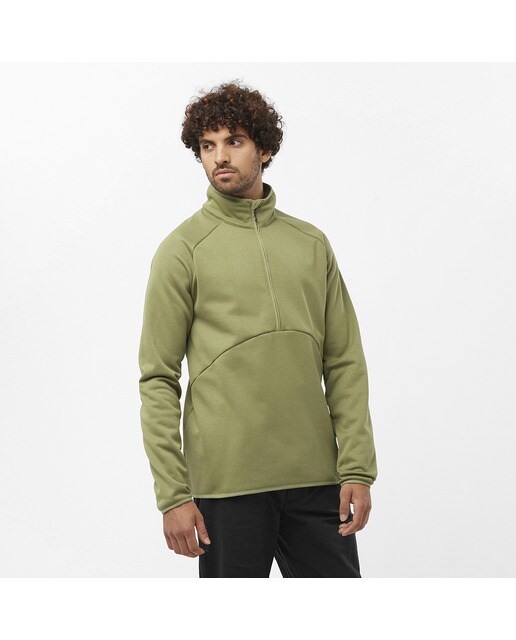 Sweatshirt Essential Warm Half Zip Castanho-1