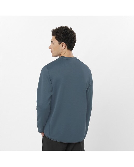 Sudadera de hombre Outline Hybrid Warm Salomon - Azul Azul-2