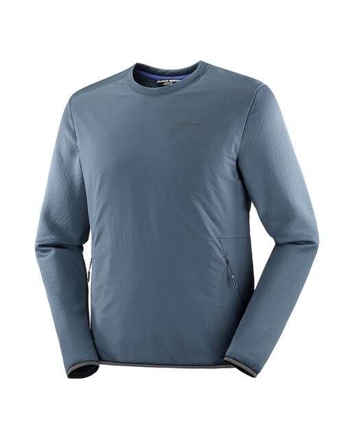 Sudadera de hombre Outline Hybrid Warm Salomon - Azul Azul-3