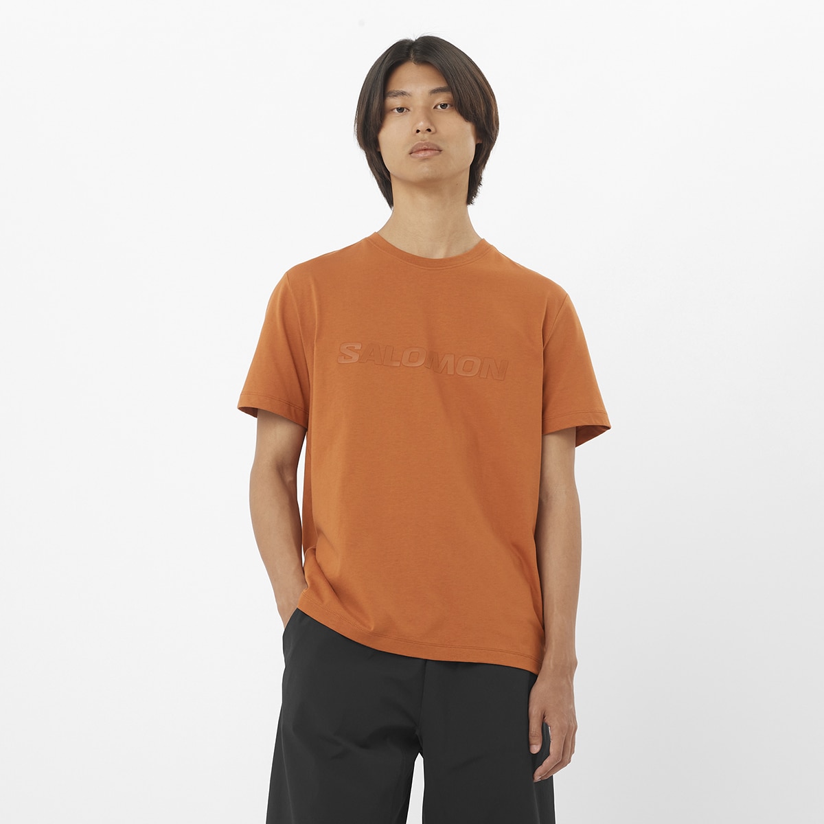Salomon Camiseta de manga corta de hombre BIG LOGO Marrón