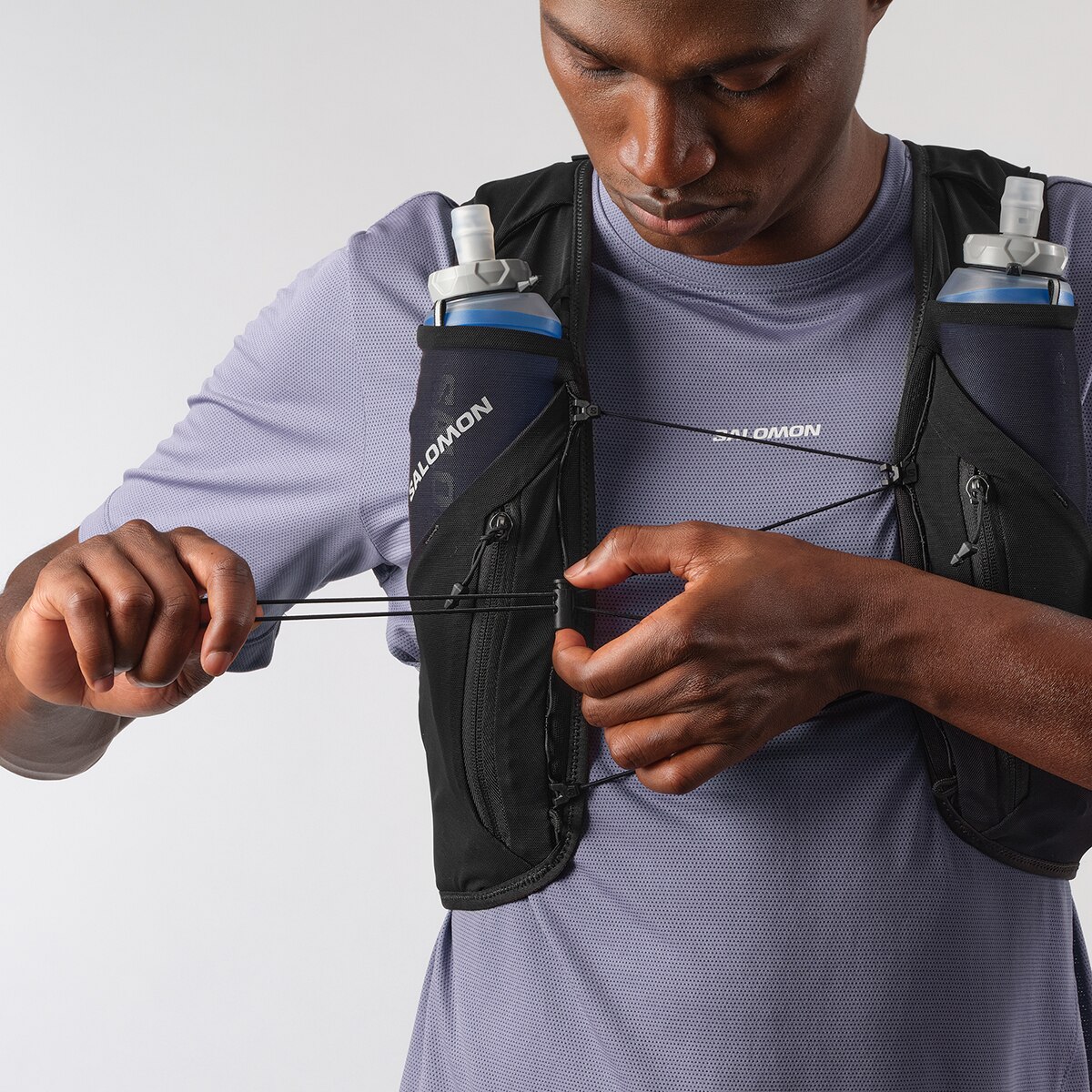 Colete de Running Unissexo ADV Skin 12 com Bidons Incluídos Preto-4