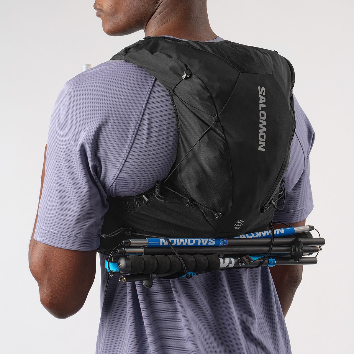 Colete de Running Unissexo ADV Skin 12 com Bidons Incluídos Preto-5