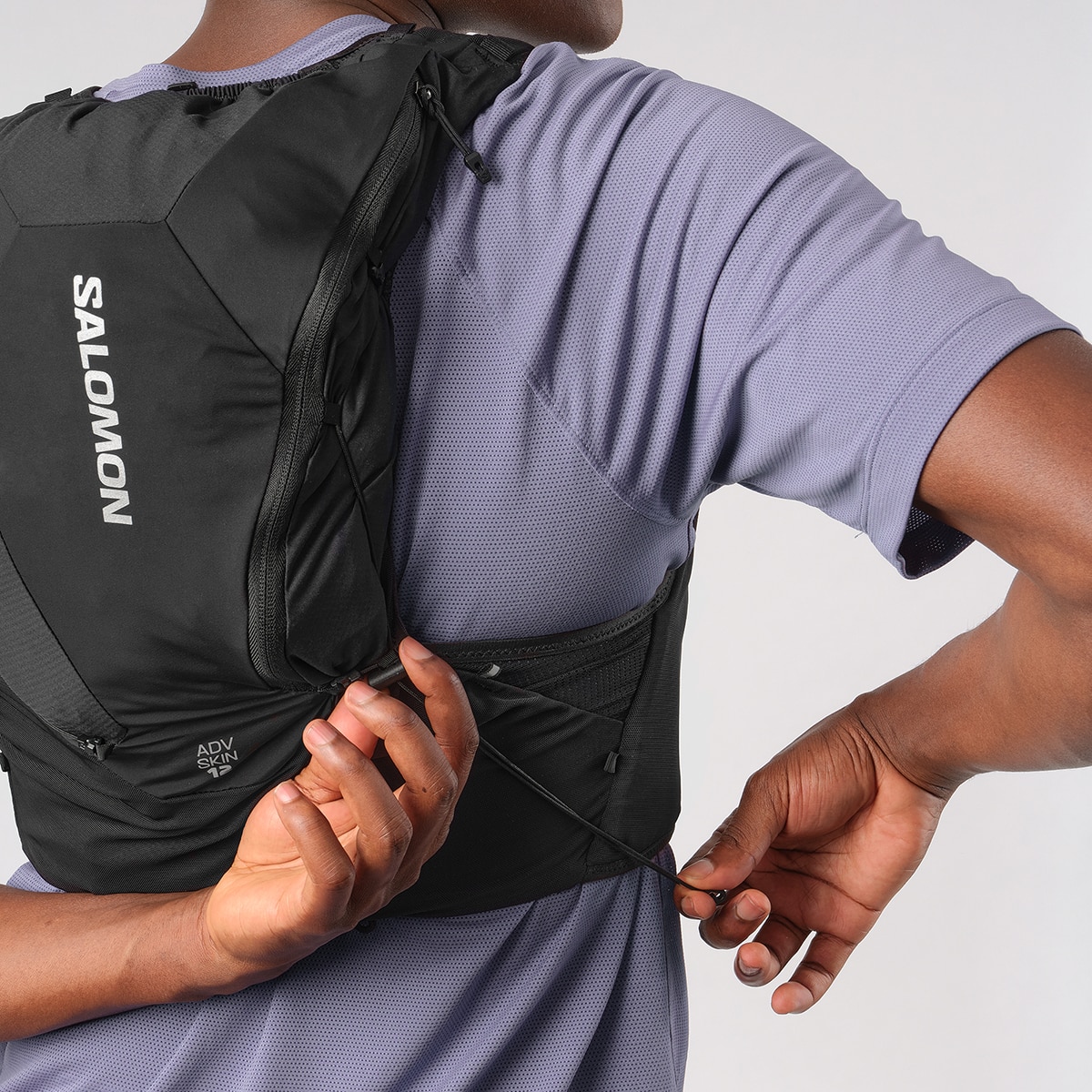 Colete de Running Unissexo ADV Skin 12 com Bidons Incluídos Preto-6