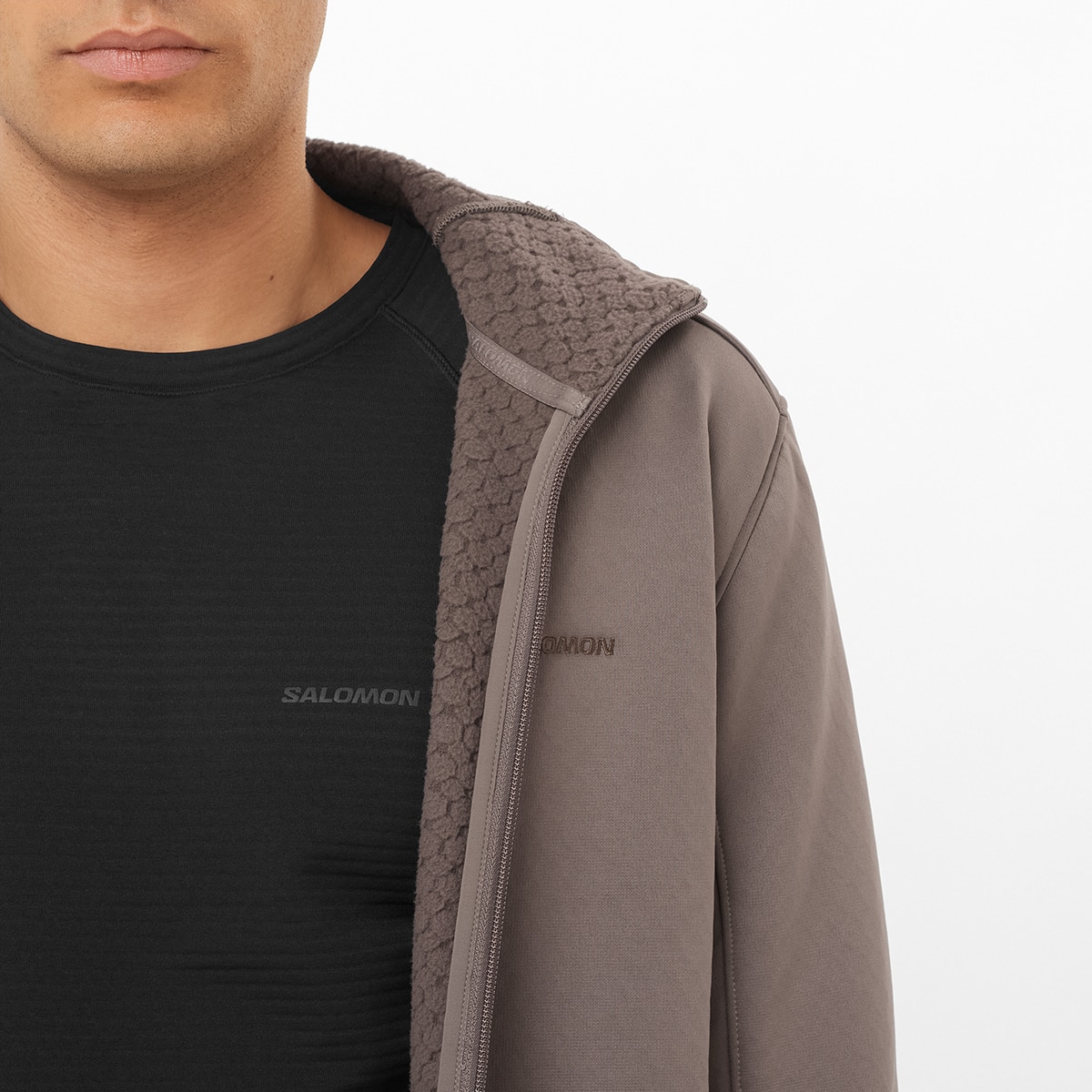 Chaqueta intermedia de cremallera completa para hombre OUTLINE WARM FLEECE FZ M SALOMON - Rojo Rojo-6