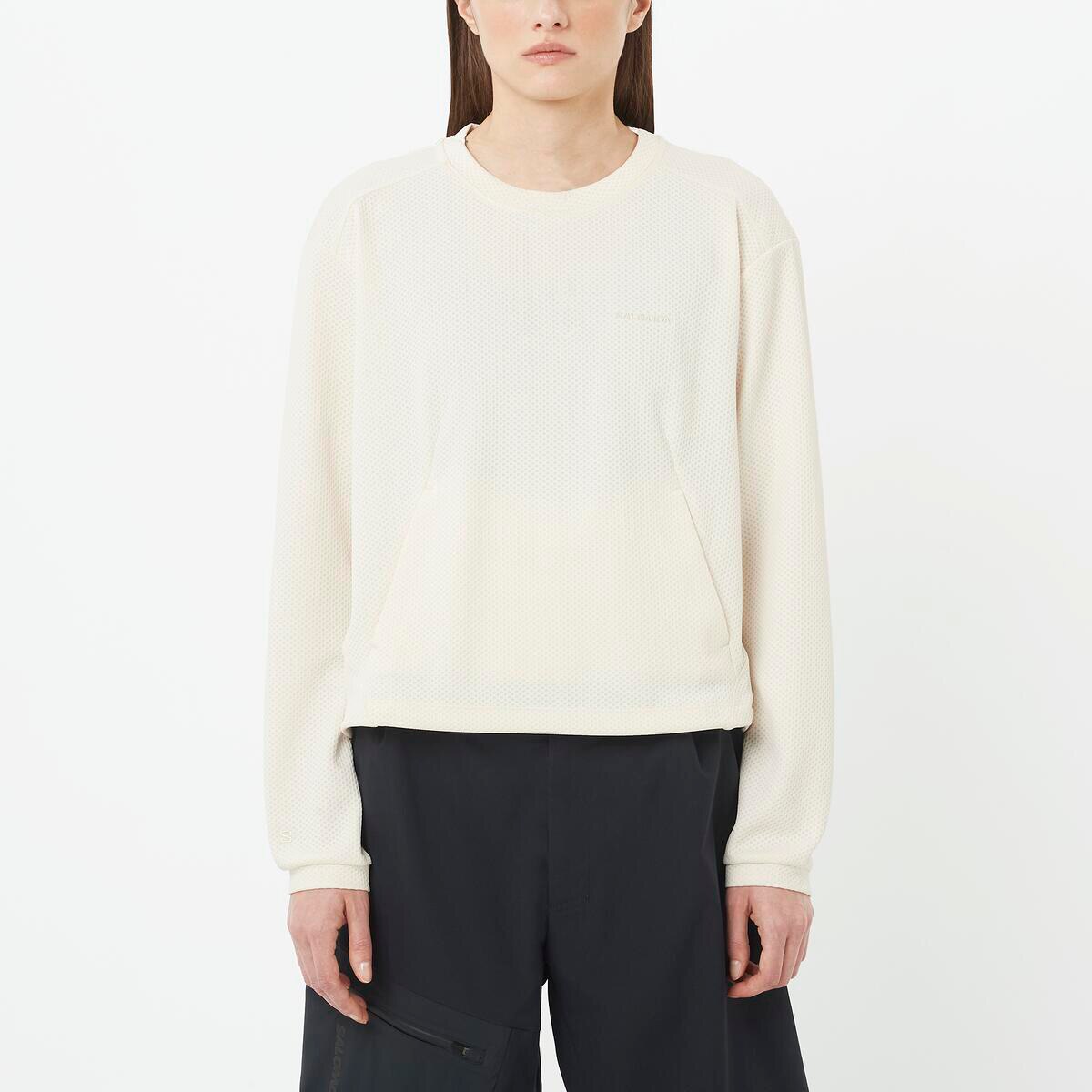 Imagen 0 de Sudadera de cuello caja para mujer MOTOMESH CREWNECK W SALOMON Blanco