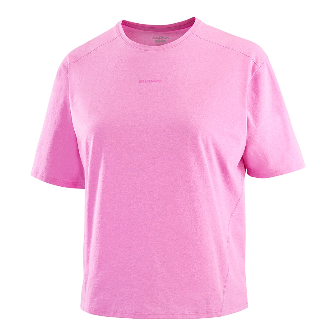 Camiseta de manga corta para mujer TRACKLINE SS TEE W SALOMON - Rosa Rosa-3
