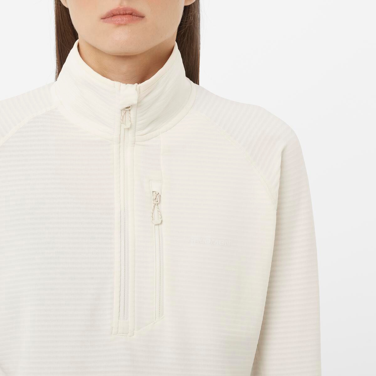 Imagen 3 de Prenda intermedia de media cremallera para mujer SNTIAL LIGHTWARM HZ W SALOMON - Blanco Blanco