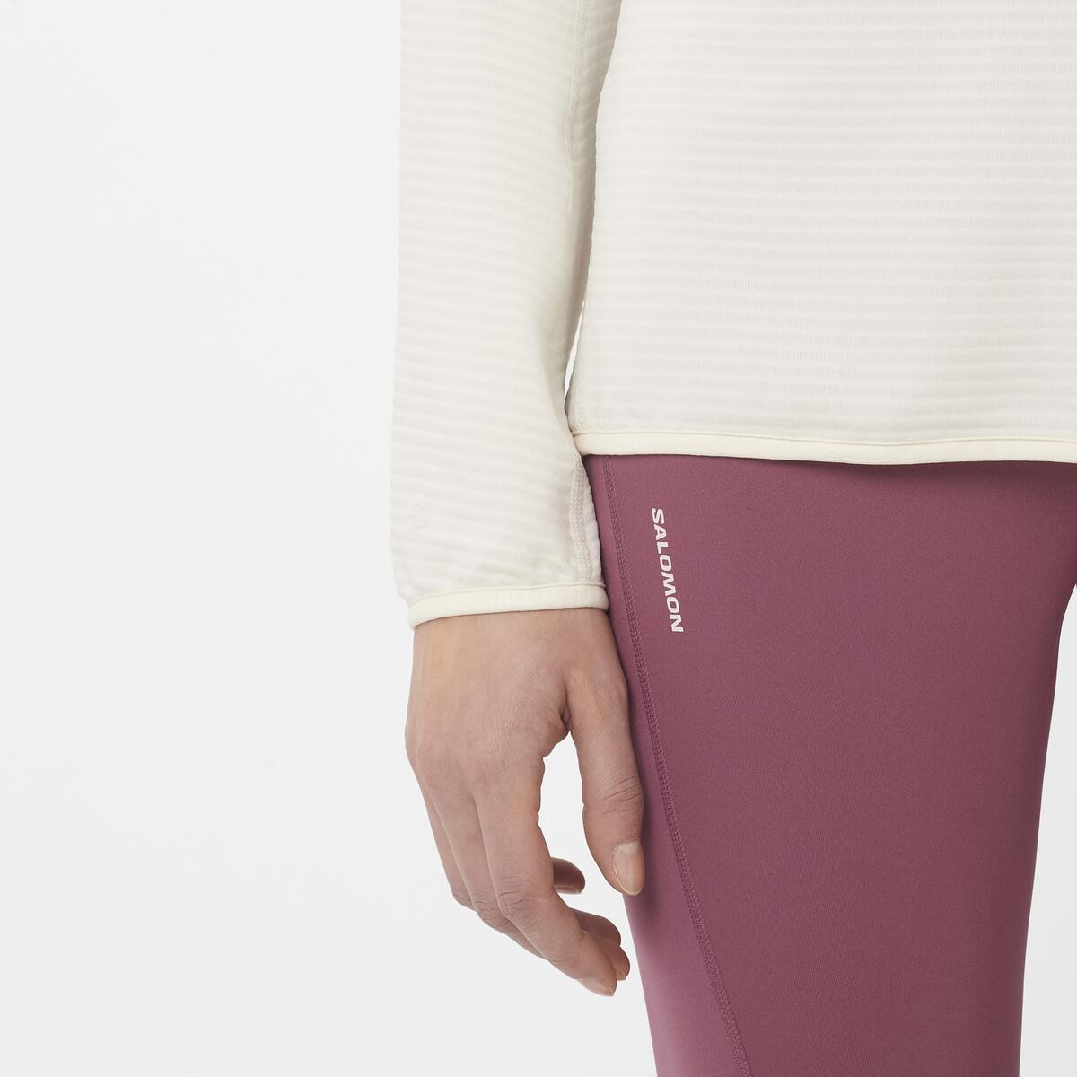 Imagen 4 de Prenda intermedia de media cremallera para mujer SNTIAL LIGHTWARM HZ W SALOMON - Blanco Blanco