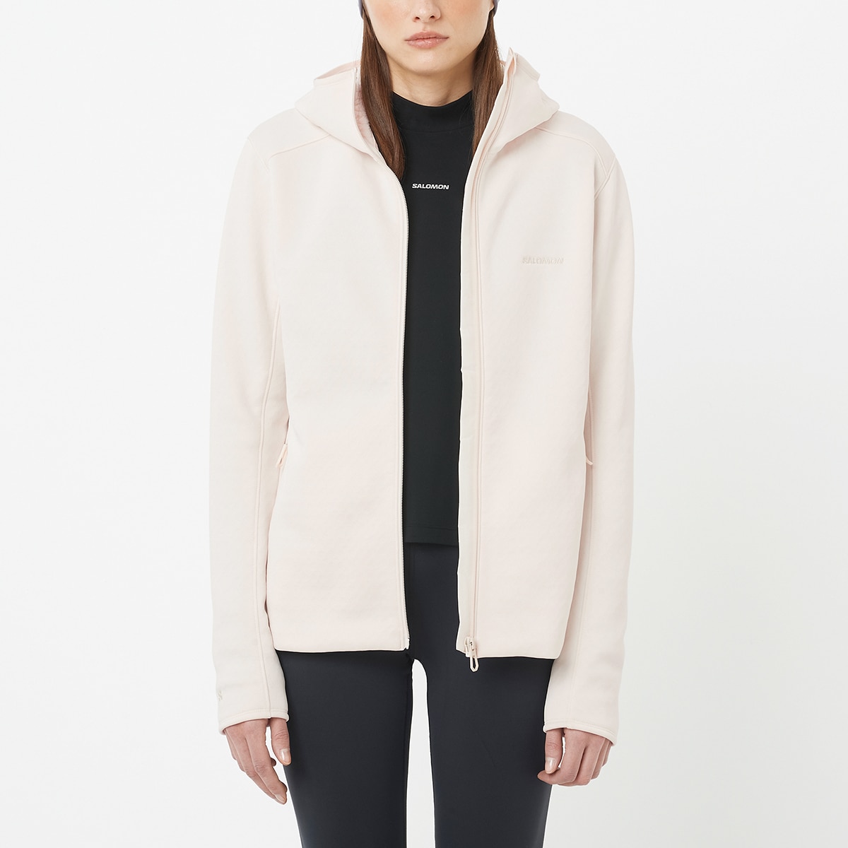 Imagen 1 de Chaqueta intermedia con capucha para mujer OUTLINE WARM FLEECE HD W SALOMON - Blanco Blanco