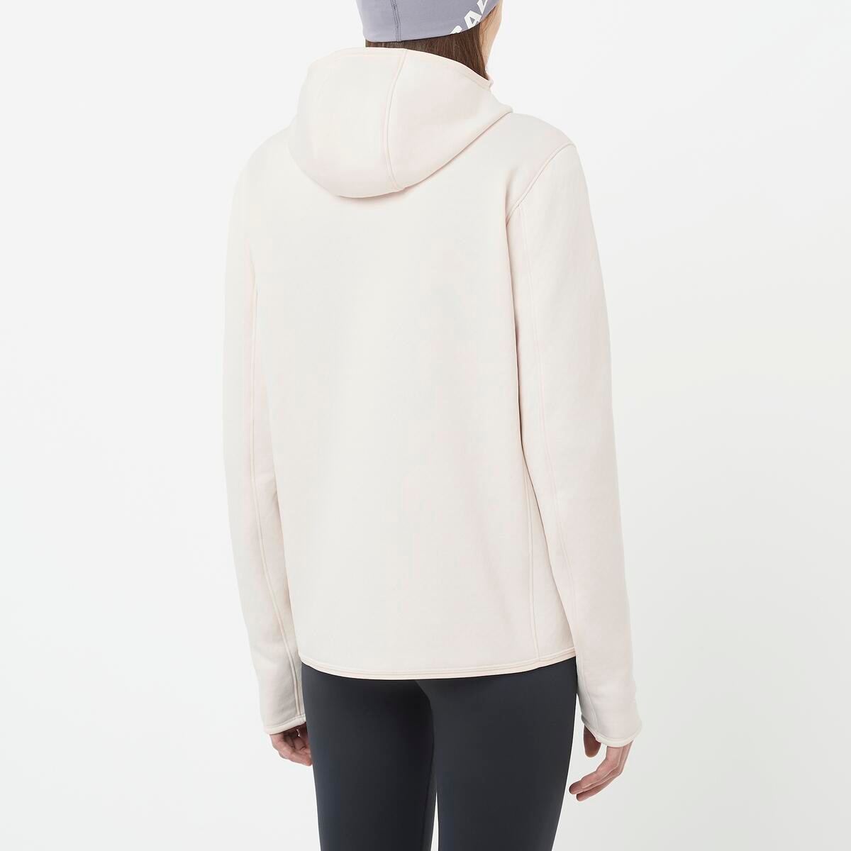 Imagen 2 de Chaqueta intermedia con capucha para mujer OUTLINE WARM FLEECE HD W SALOMON - Blanco Blanco