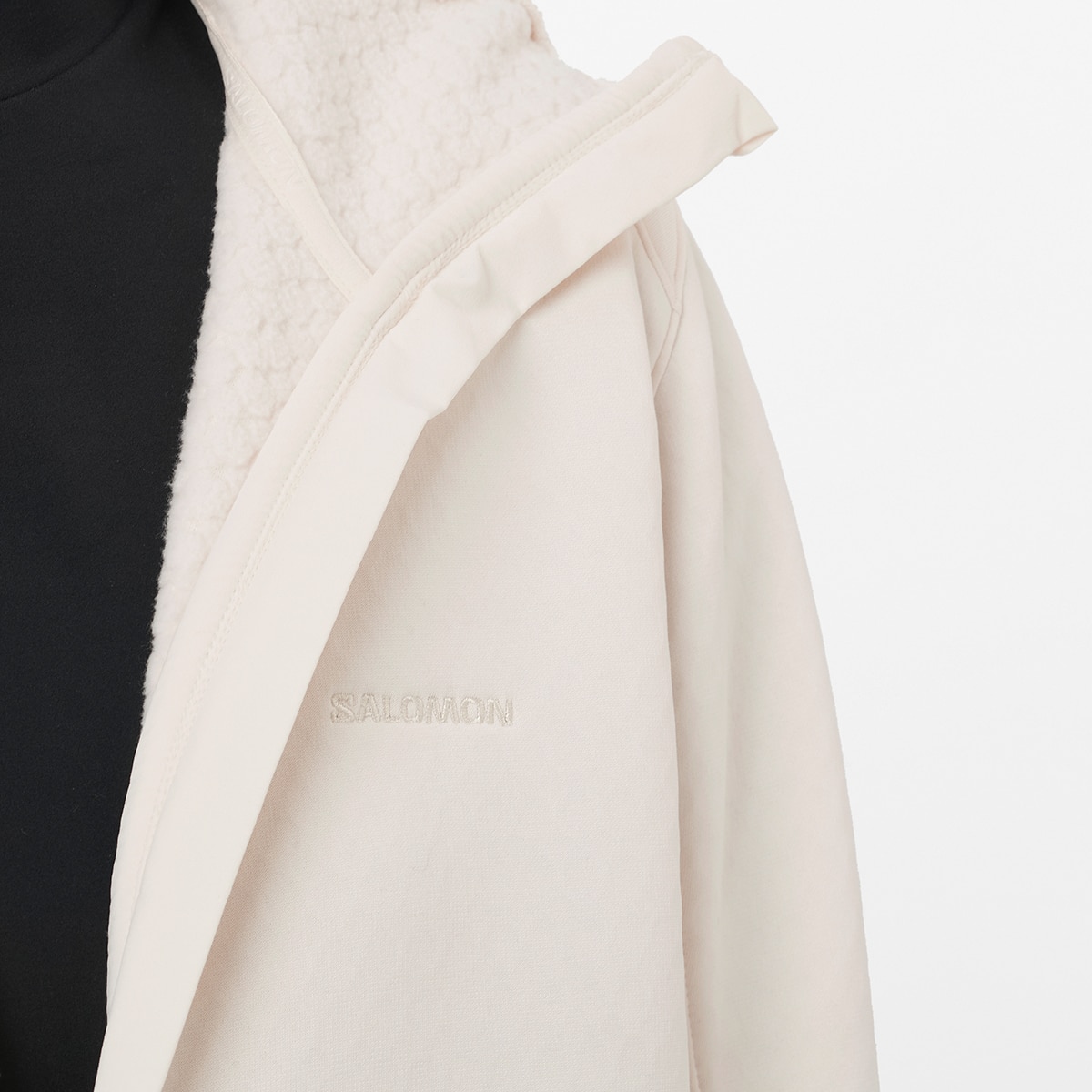 Imagen 4 de Chaqueta intermedia con capucha para mujer OUTLINE WARM FLEECE HD W SALOMON - Blanco Blanco