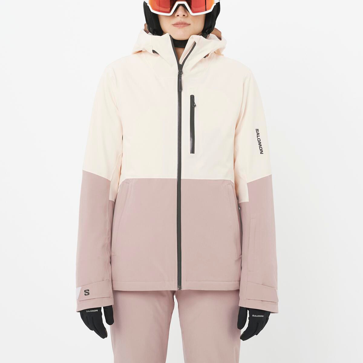 Salomon Chaqueta aislada con capucha para mujer HIGHLAND JACKET W Blanco