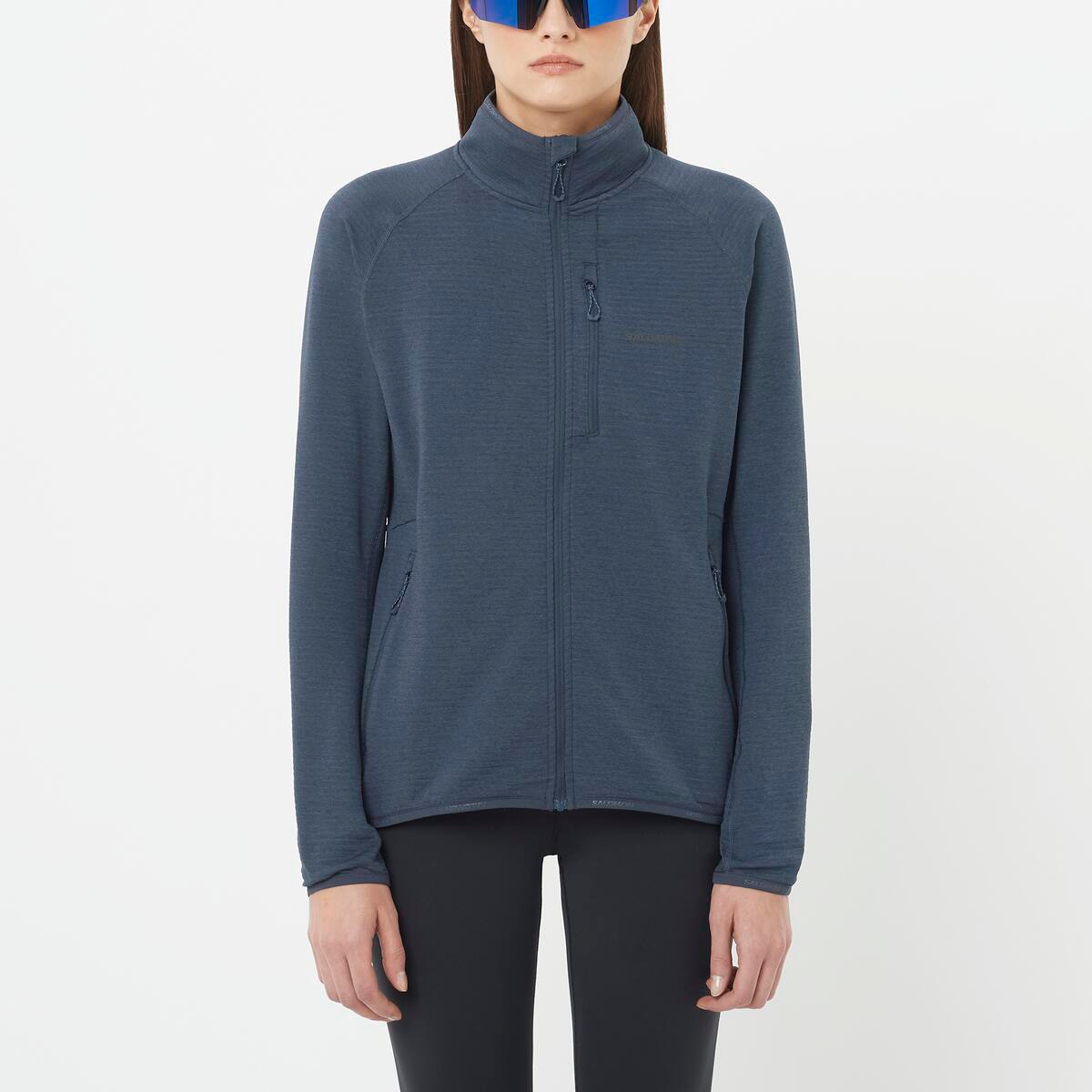 Chaqueta intermedia de cremallera completa para mujer SNTIAL LIGHTWARM FZ W SALOMON - Gris Gris-1
