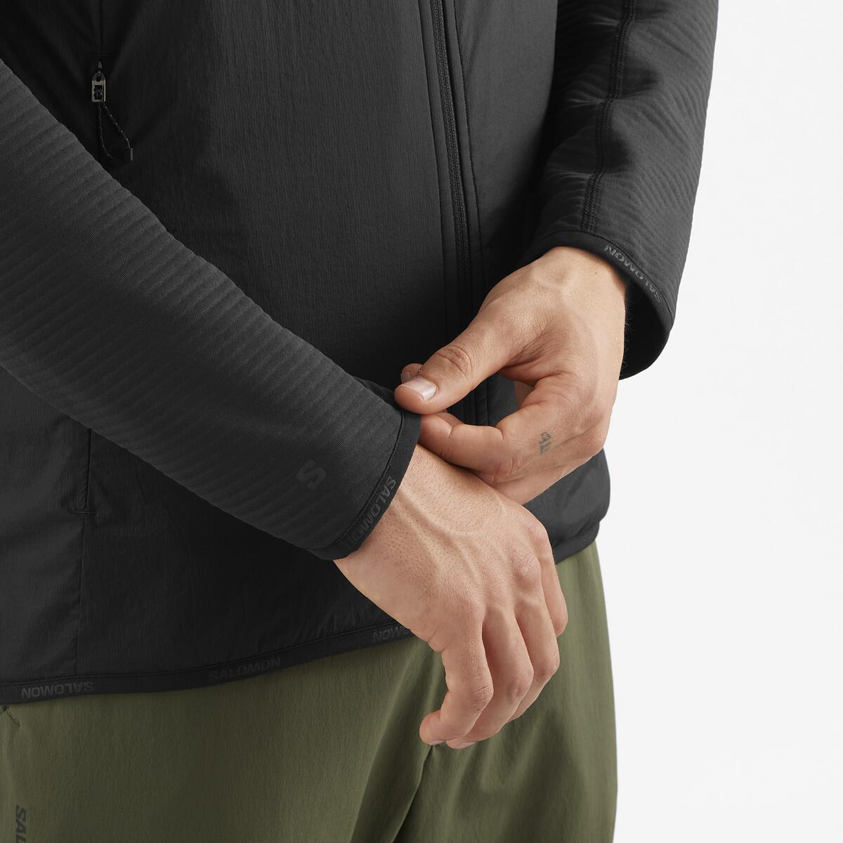 Imagen 3 de Chaqueta intermedia de cremallera completa para hombre SNTIAL LIGHTWARM HYBRID M SALOMON - Negro Negro