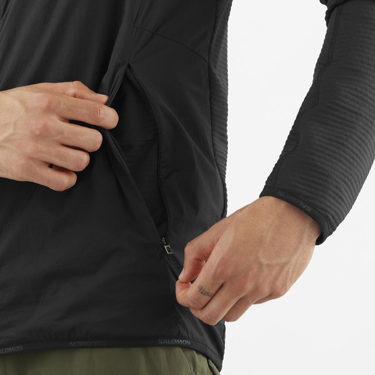 Imagen 4 de Chaqueta intermedia de cremallera completa para hombre SNTIAL LIGHTWARM HYBRID M SALOMON - Negro Negro