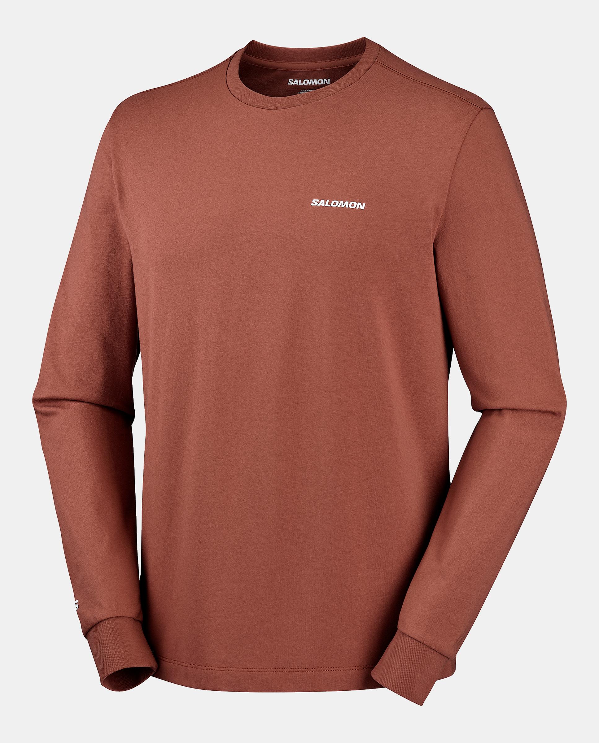 Camiseta de manga larga para hombre CHEST LOGO LS TEE M SALOMON - Marrón Marrón-1