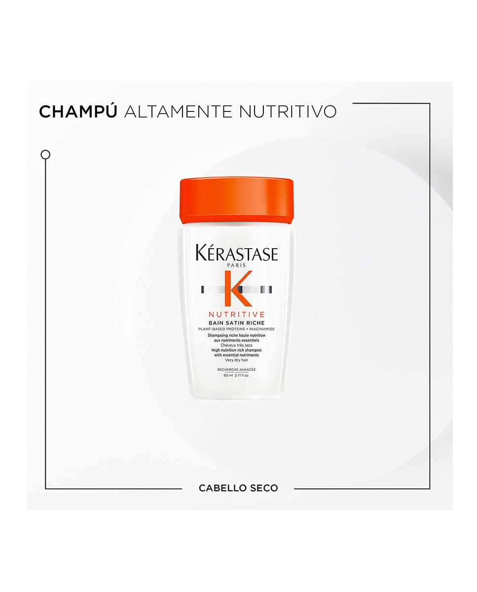 Cofre Nutritive con Champú Bain Satin Riche, Acondicionador Lait Vital y Nectar Thermique Kérastase 2