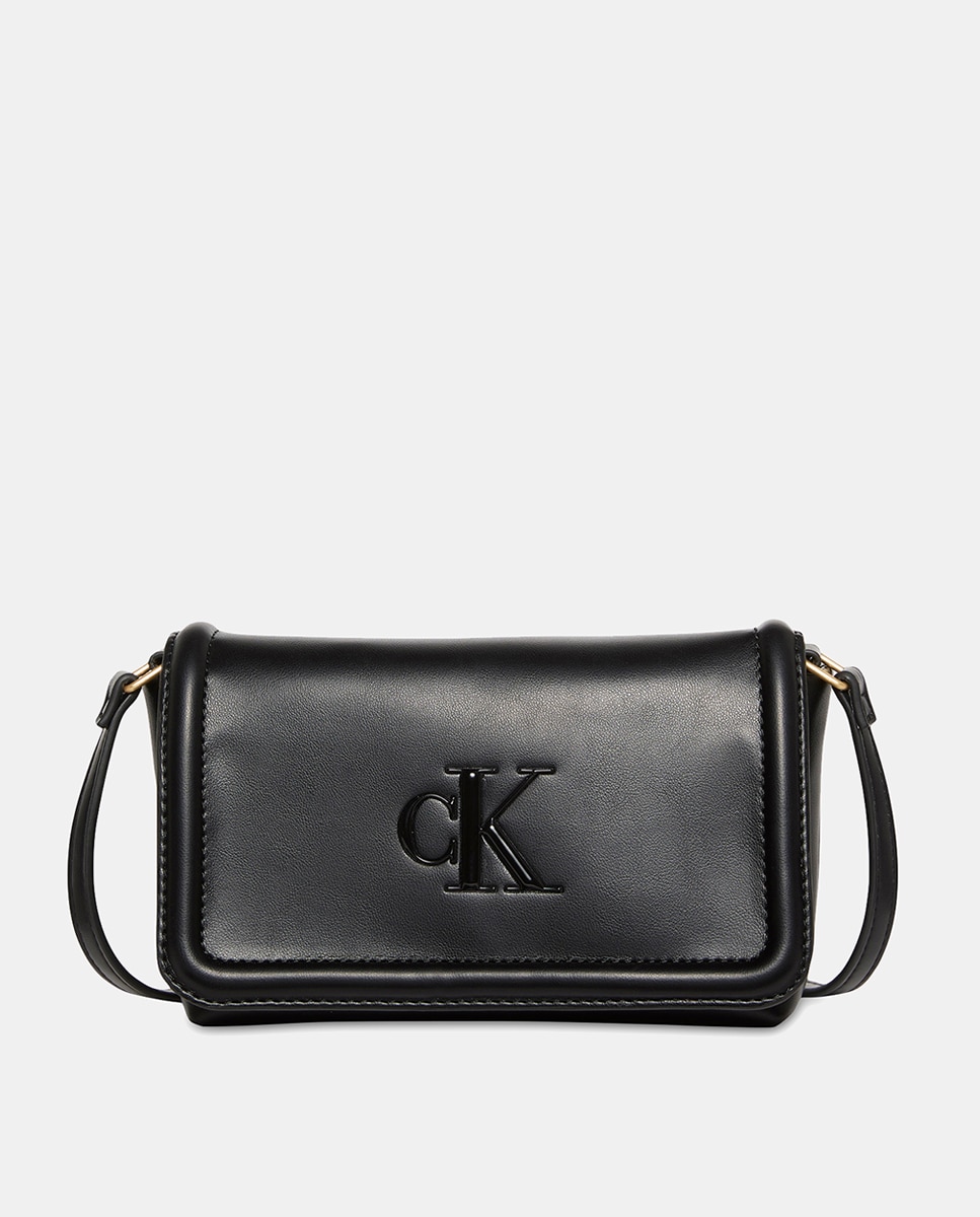 Bolso bandolera cierre solapa con logo CK - Calvin Klein - Negro Negro-1