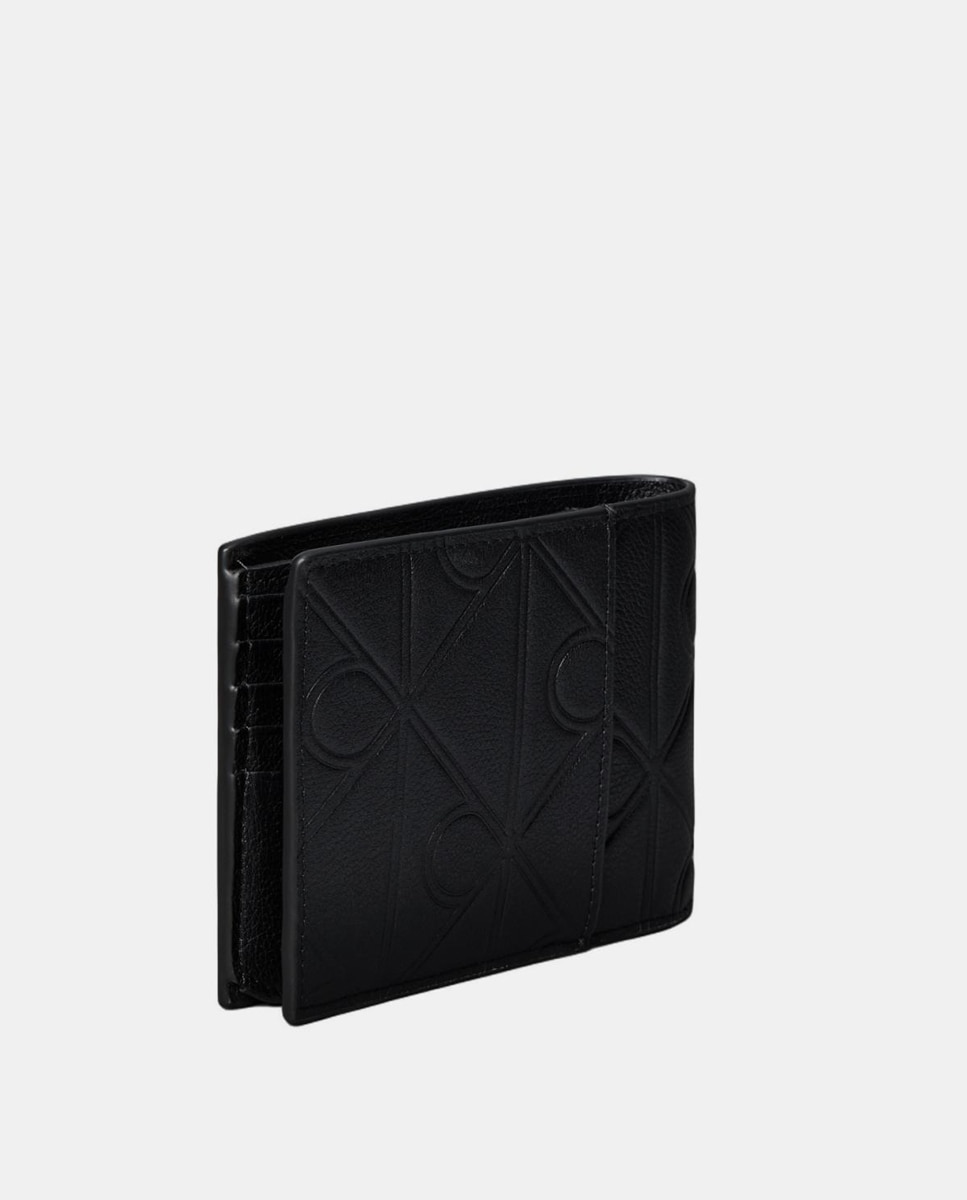 Carteira em Pele com Logótipo de Monograma Preto-2
