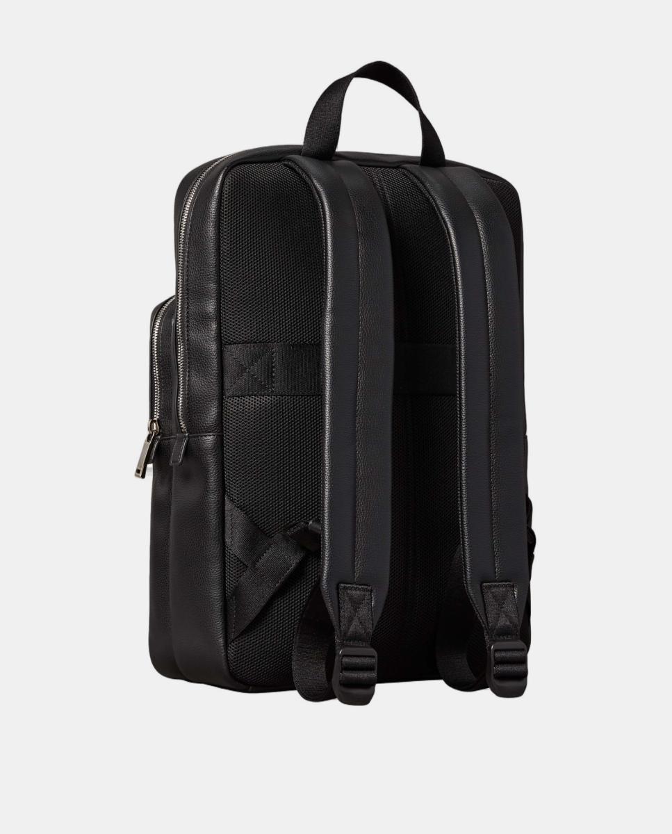 Mochila com Estampado de Emblema com Monograma Preto-2