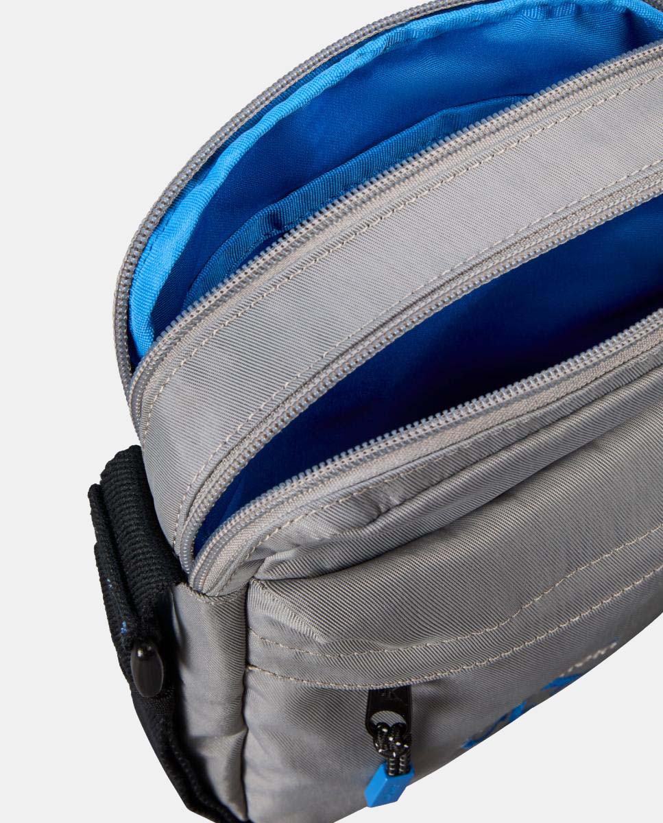 Mala a Tiracolo de Nylon Cinzento-3