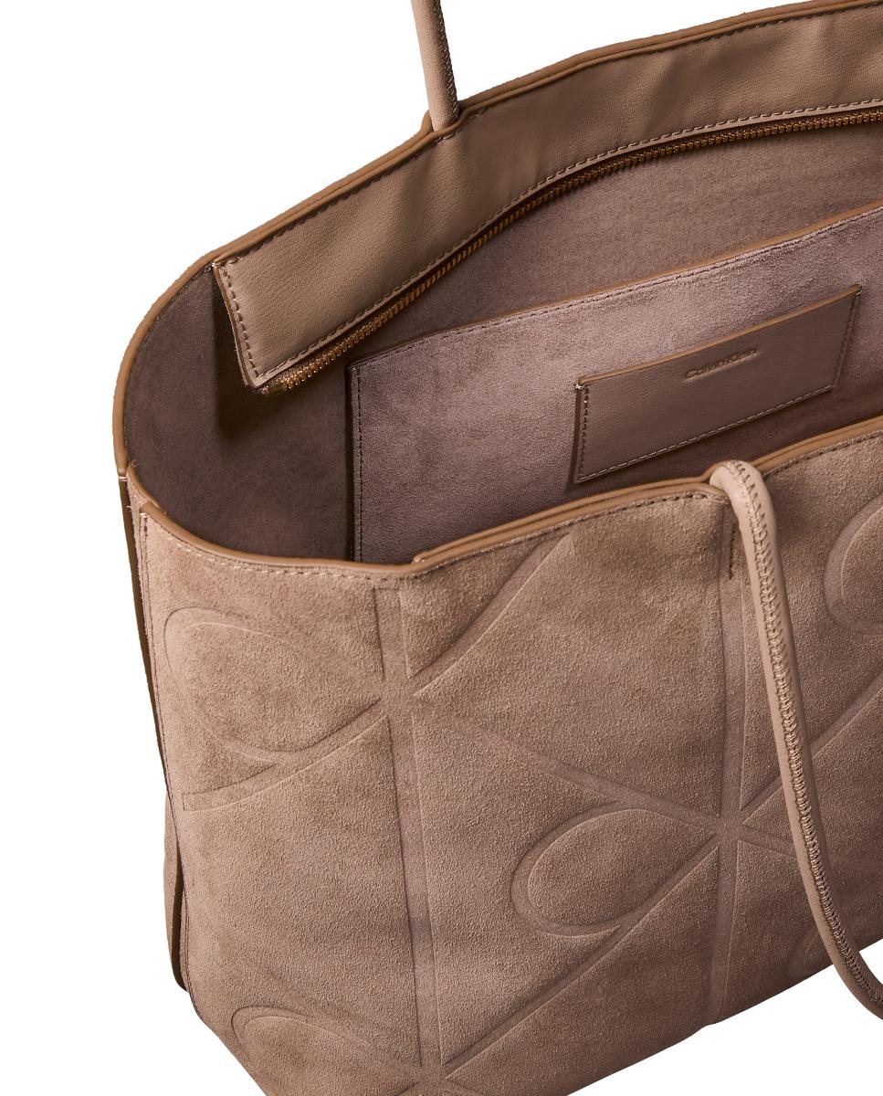 Mala Tipo Tote em Croute Castanho-3
