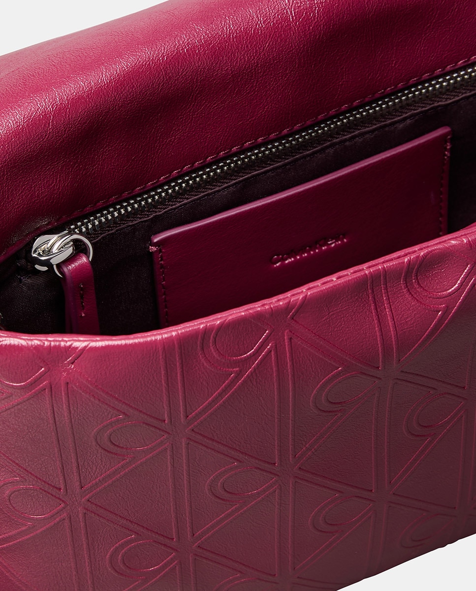 Mala a Tiracolo com Estampado de Monograma Rosa-3