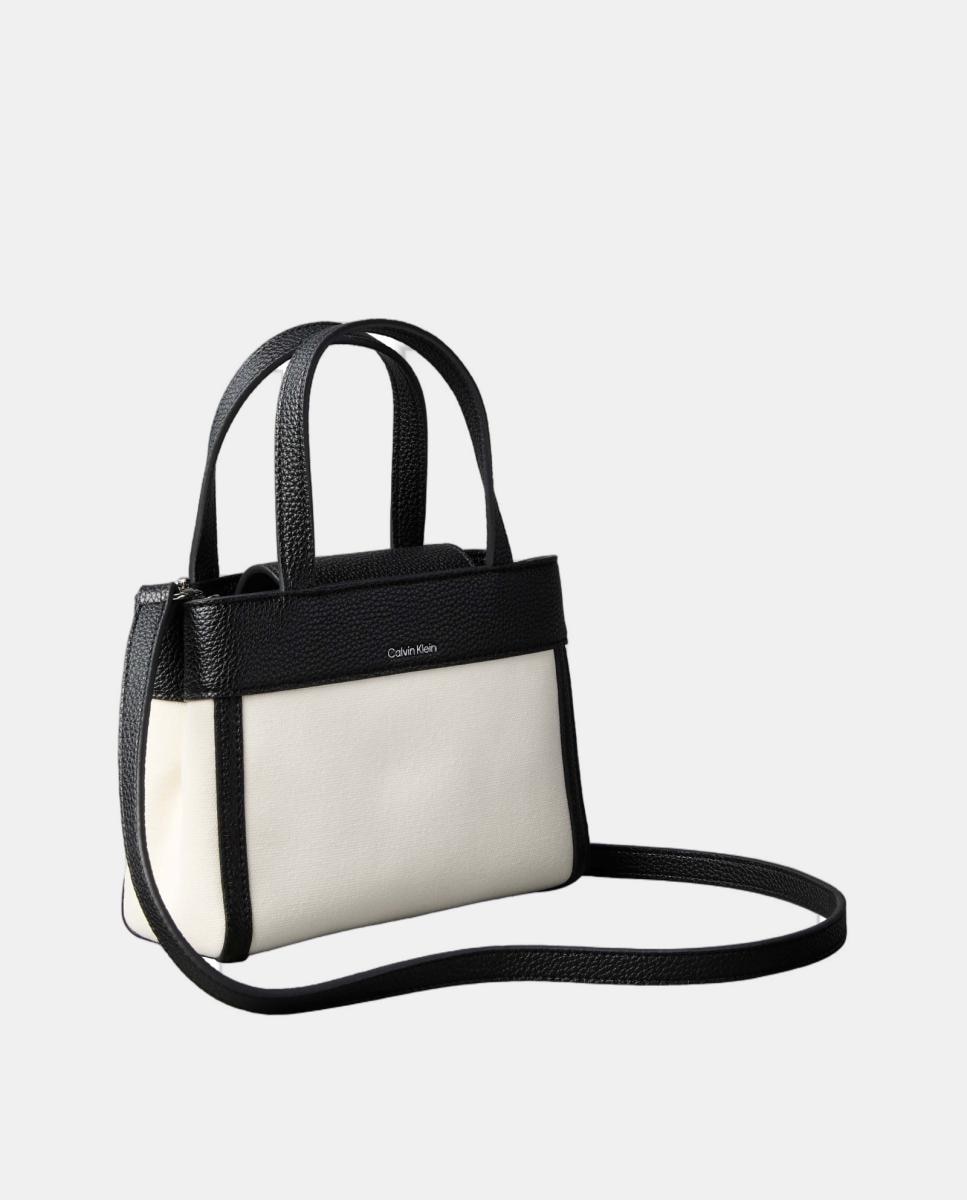 Mala Tipo Mini Tote em Lona Branco-2