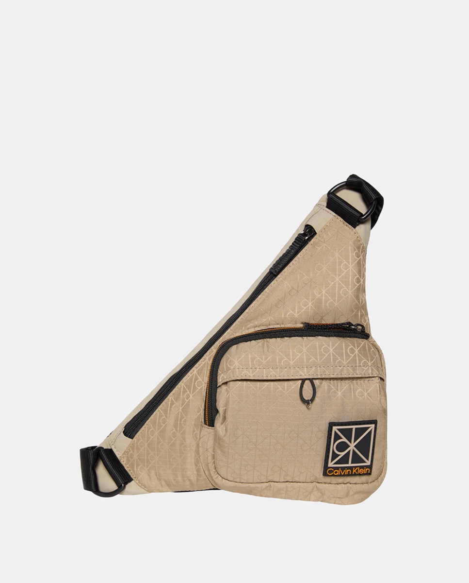 Bandolera Calvin Klein de nylon con estampado Emblem - Beige Beige-1