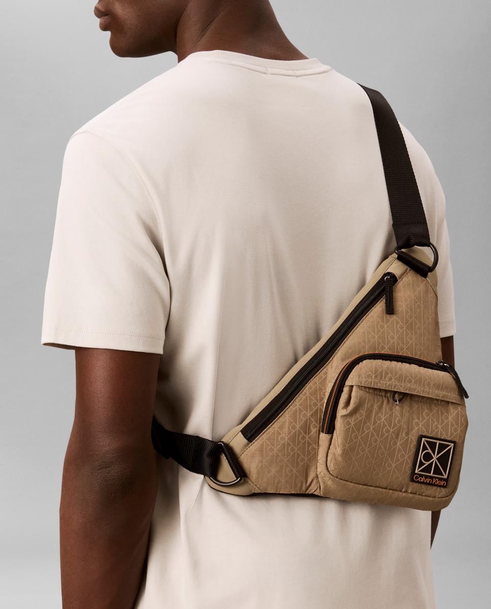 Bandolera Calvin Klein de nylon con estampado Emblem - Beige Beige-2