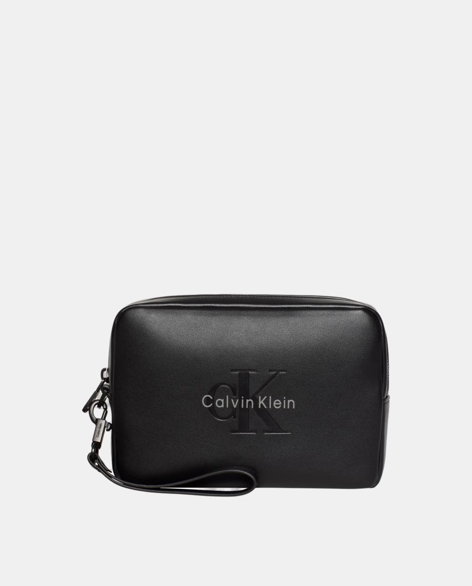 Imagen 0 de Bolso de mano Calvin Klein de hombre con logo frontal Negro