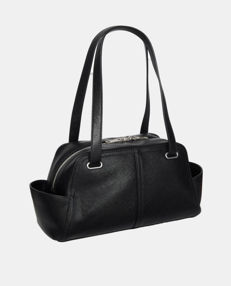 Mala de Ombro com Bolsos Laterais Preto-2