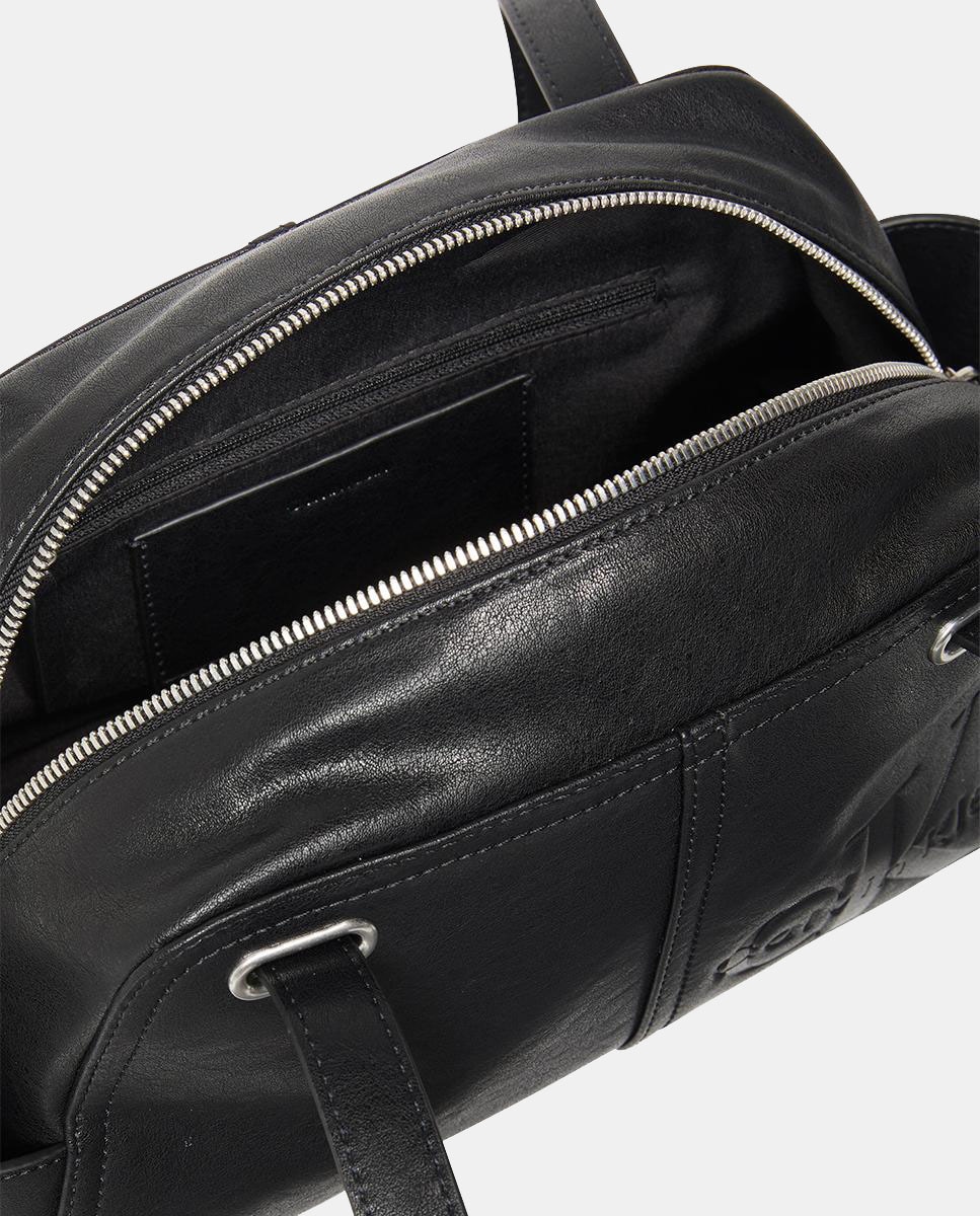Mala de Ombro com Bolsos Laterais Preto-3