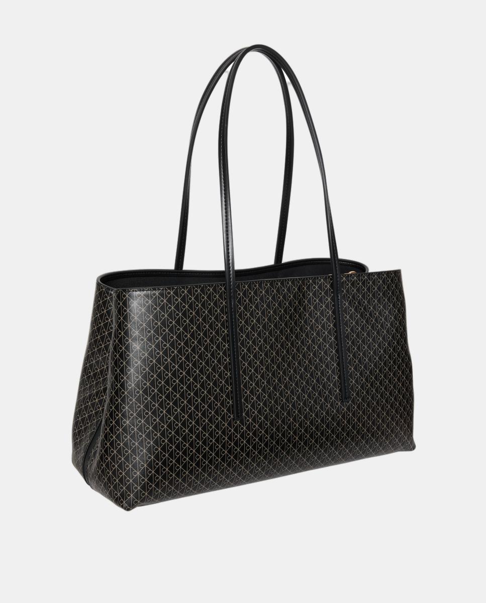 Mala Shopper com Estampado de Monograma Emblem Preto-2