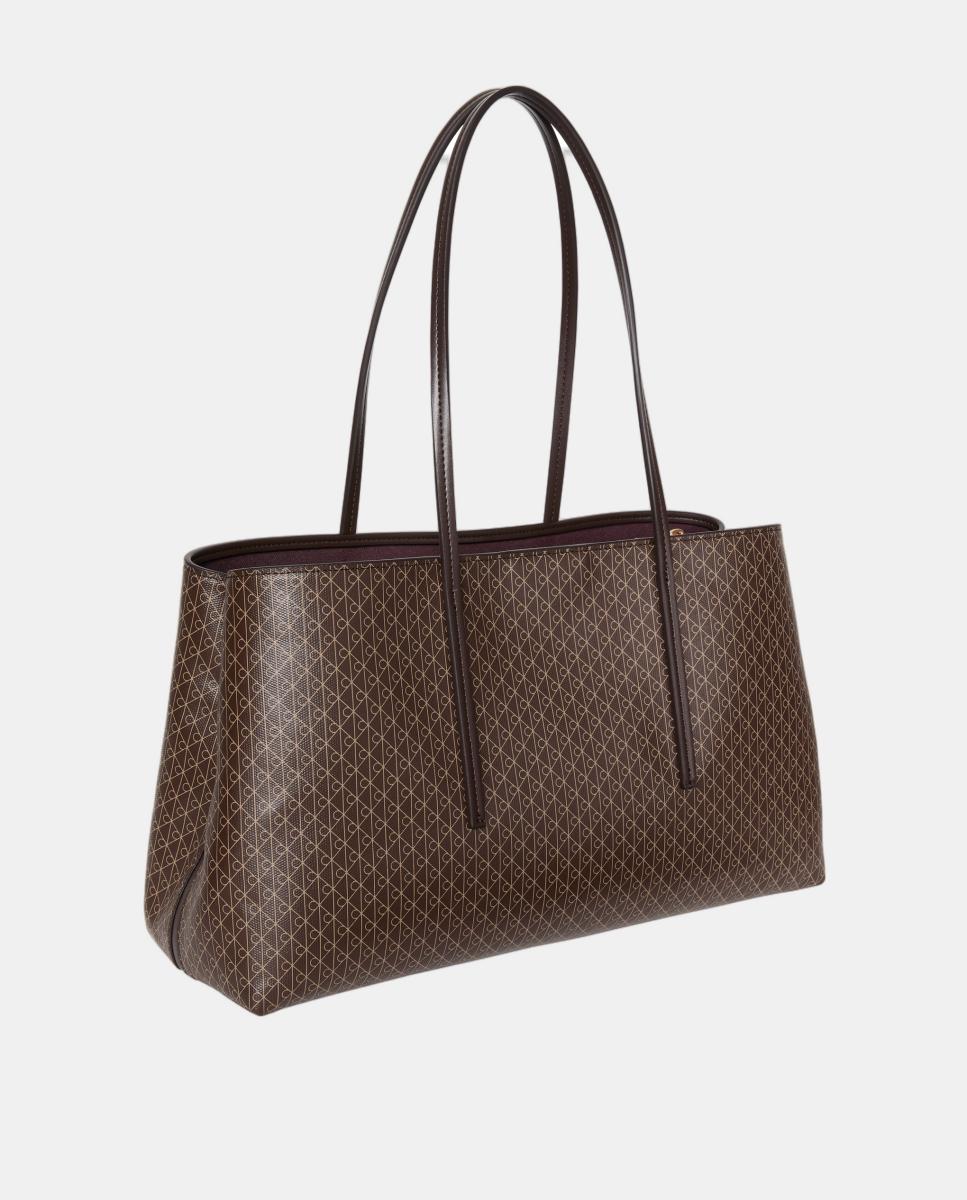 Mala Shopper com Estampado de Monograma Emblem Castanho-escuro-2