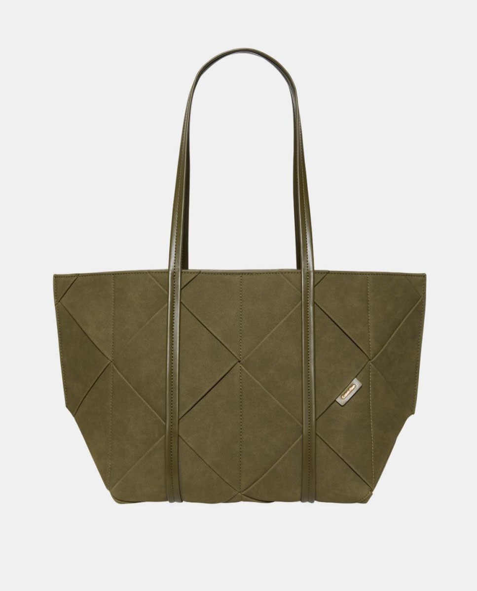Imagem 0 de Mala Shopper de Acabamento Entrançado em Camurça
