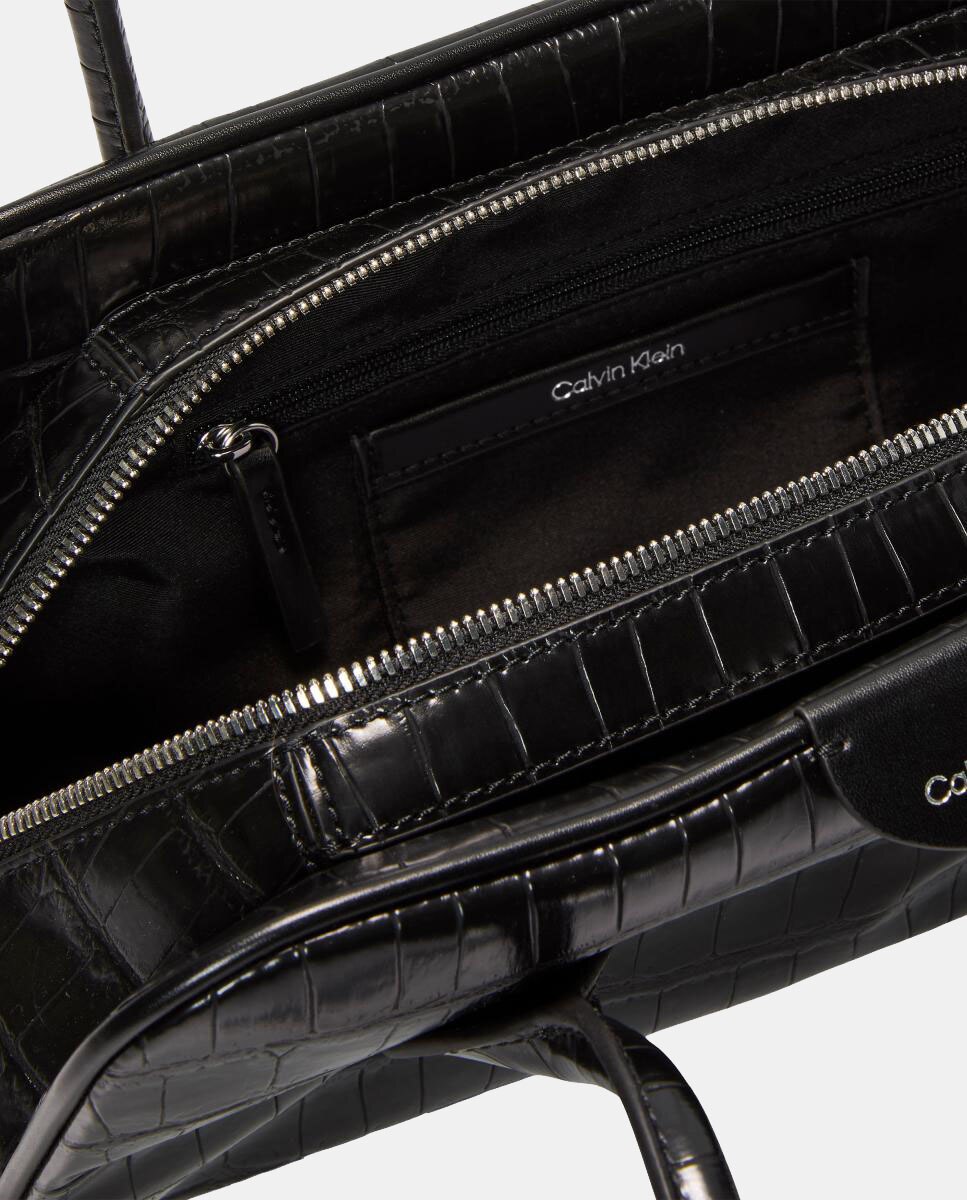 Bolso Trio de hombro Calvin Klein con estampado croco - Negro Negro-3