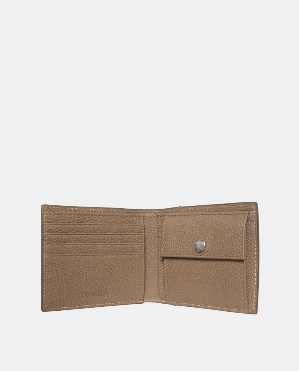 Carteira em Pele com Porta-Moedas Taupe-2