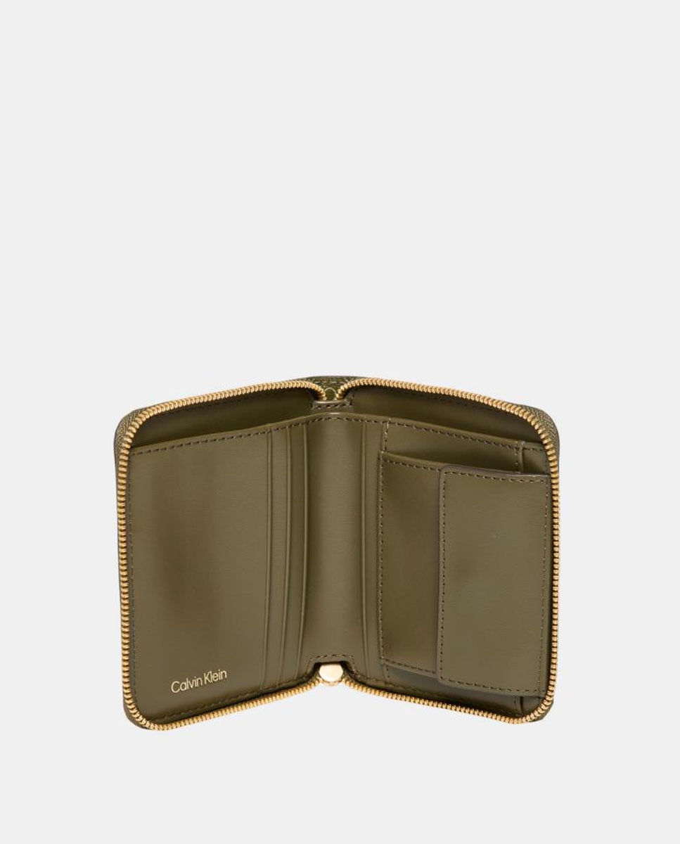 Porta-Moedas com Estampado de Monograma Emblem Verde Azeitona-2