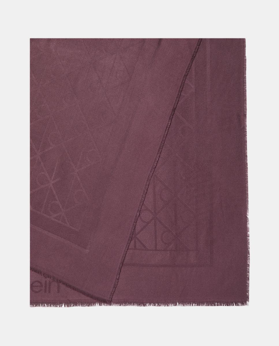 Lenço de Modal com Estampado de Monograma Emblem Bordeaux-2