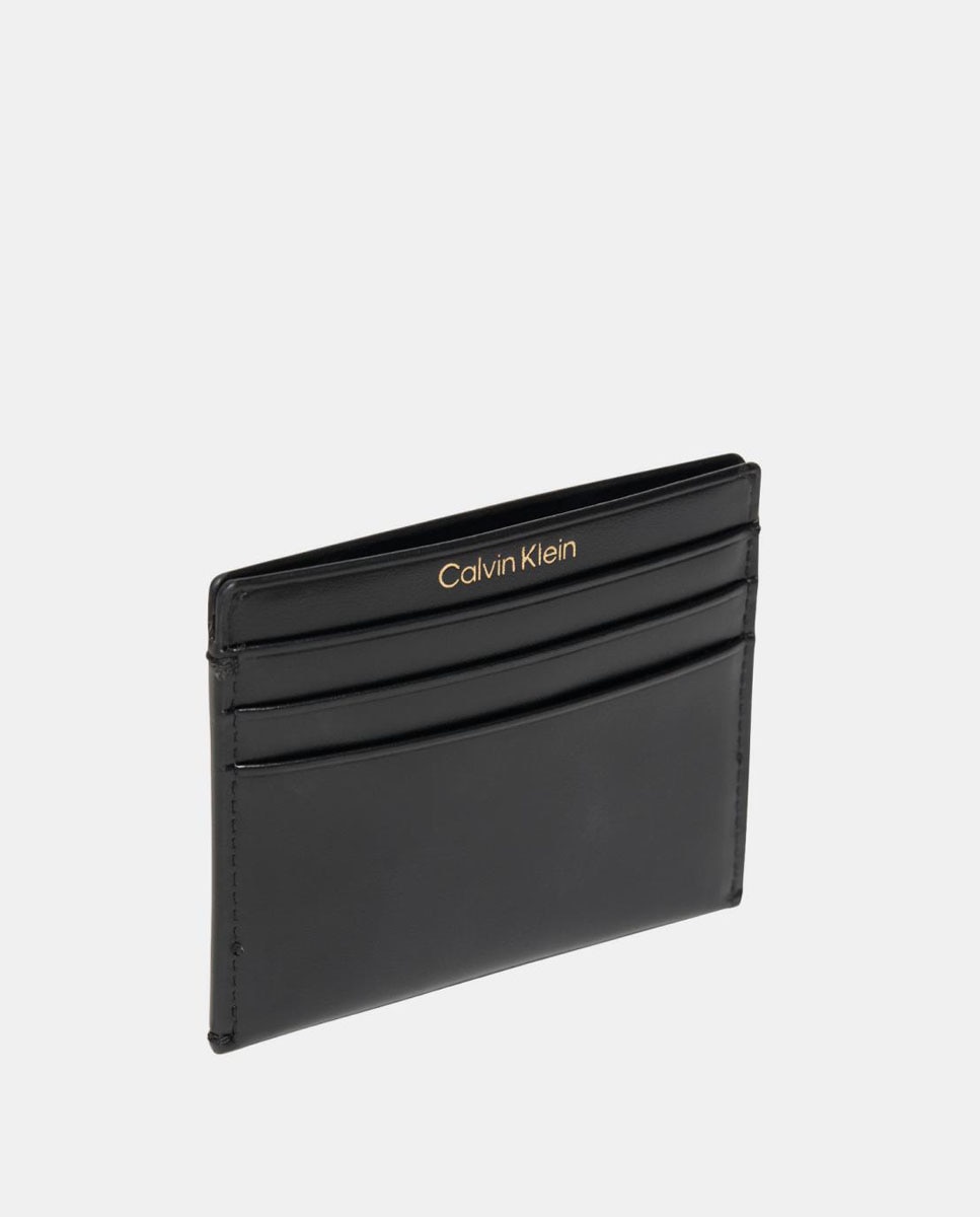 Porta-Cartões em Pele com Logótipo Metalizado Preto-2